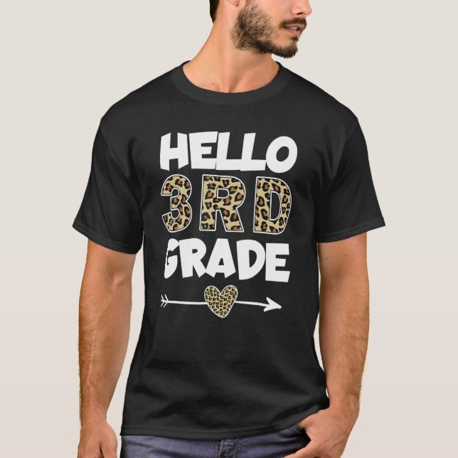 Leopard Print Third Grade Teacher T-Shirt (Vorderseite)