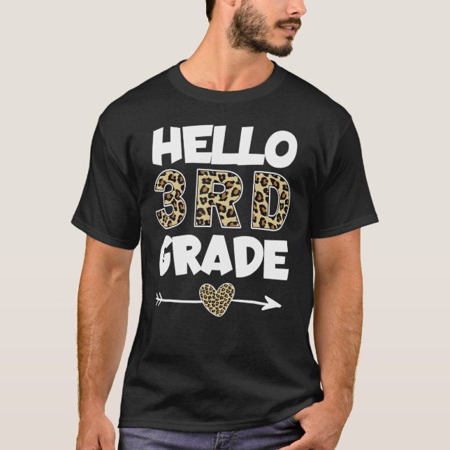 Leopard Print Third Grade Teacher T-Shirt (Vorderseite)