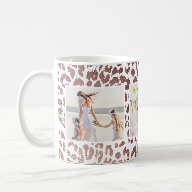 Leopard Print Three Foto Collage Kaffeetasse (Links)