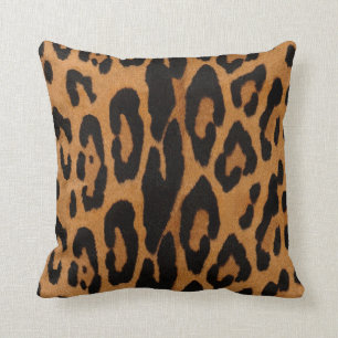 Leopard Print Throw Pillow, Safari Camel und Black Kissen