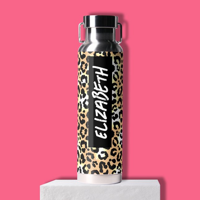 Leopard Print Trinkflasche (Leopard print personalized thermal water bottle)