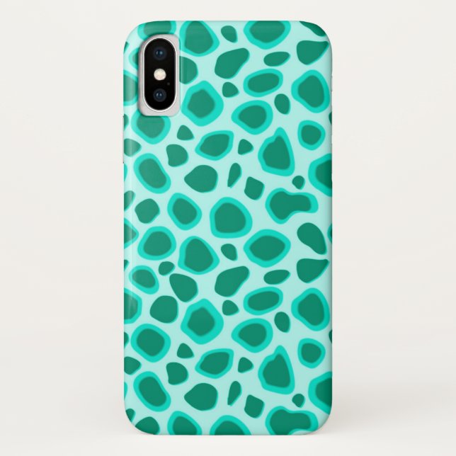 Leopard Print - Türkis und Aqua Case-Mate iPhone Hülle (Rückseite)