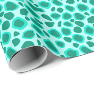 Leopard Print - Türkis und Aqua Geschenkpapier