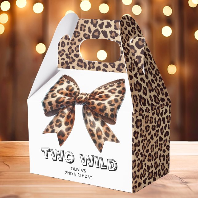 Leopard Print Two Wild Bow 2. Geburtstag Geschenkschachtel (Von Creator hochgeladen)