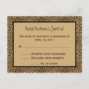 Leopard Print UAWG Postcard Einladungspostkarte
