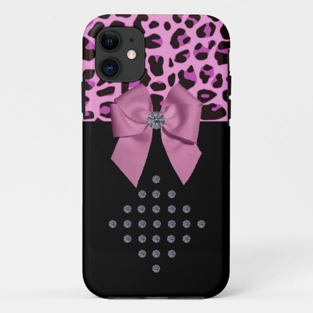Leopard Print und Diamonds Case-Mate iPhone Hülle (Rückseite)