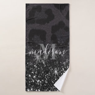 Leopard Print und Glitzer Badehandtuch