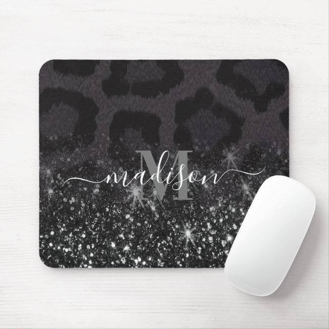 Leopard Print und Glitzer Mousepad (Mit Mouse)