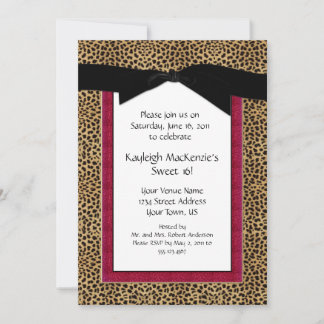 Leopard Print und Rosa Sweet 16 Einladung