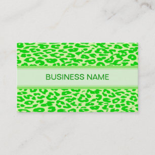 Leopard Print und Schlichte Linse Green Visitenkarte