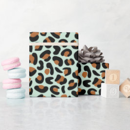 Leopard Print Verlobung Giebt Menthol nahtlos Geschenkpapier
