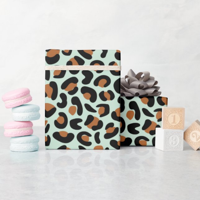 Leopard Print Verlobung Giebt Menthol nahtlos Geschenkpapier (Babyparty)