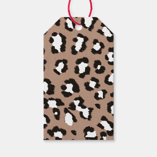 Leopard Print Vielen Dank, Geschenk Tag Geschenkanhänger (Vorderseite)