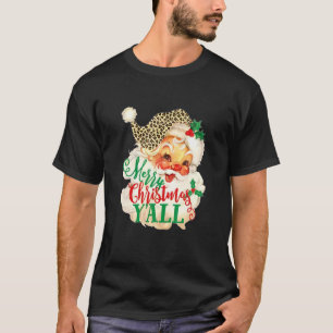 Leopard Print Vintag 70er Santa Merry Christmas Y' T-Shirt