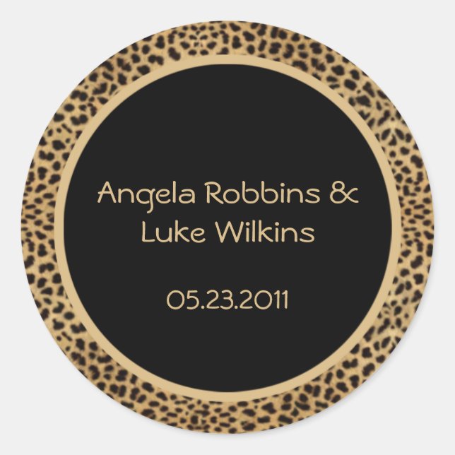 Leopard Print Wedding Stickers (Vorderseite)