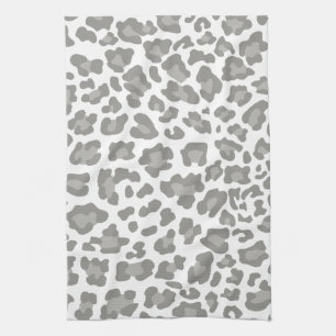 Leopard Print White und Grau Handtuch