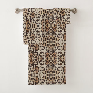 Leopard Print Wild Animal Badhandtuch Set