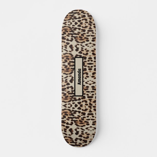 Leopard Print Wild Animal Custom Skateboard (Vorne)