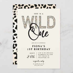 Leopard Print Wild One Geburtstag  Einladung