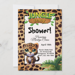 Leopard Print Wildlife Kitty Jungle Baby Dusche 🐆 Einladung