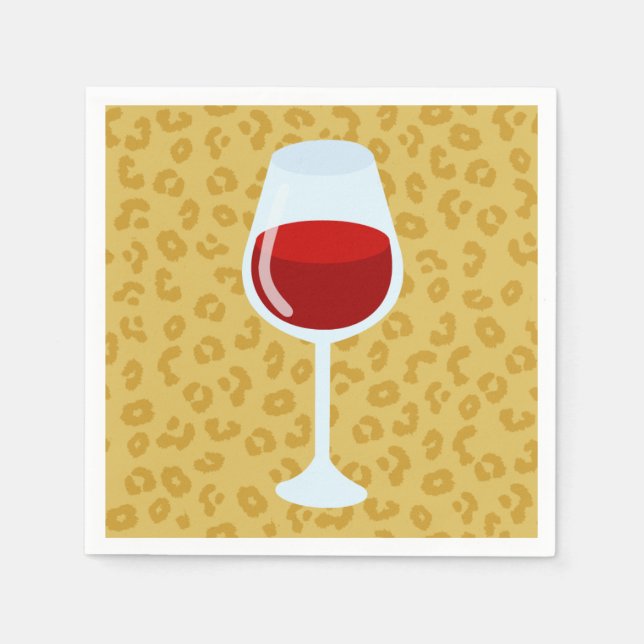 Leopard Print Wine Glass Serviette (Vorderseite)