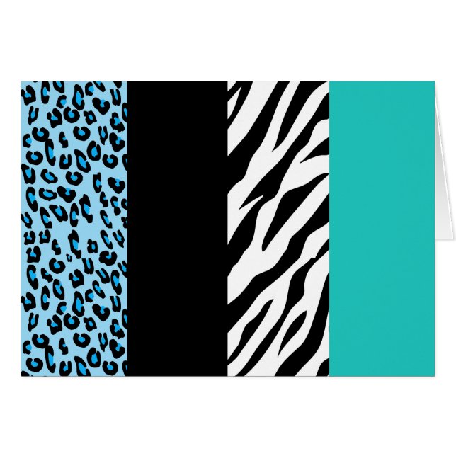 Leopard Print, Zebra Print, Animal Print, Blue (Vorderseite (Horizontal))