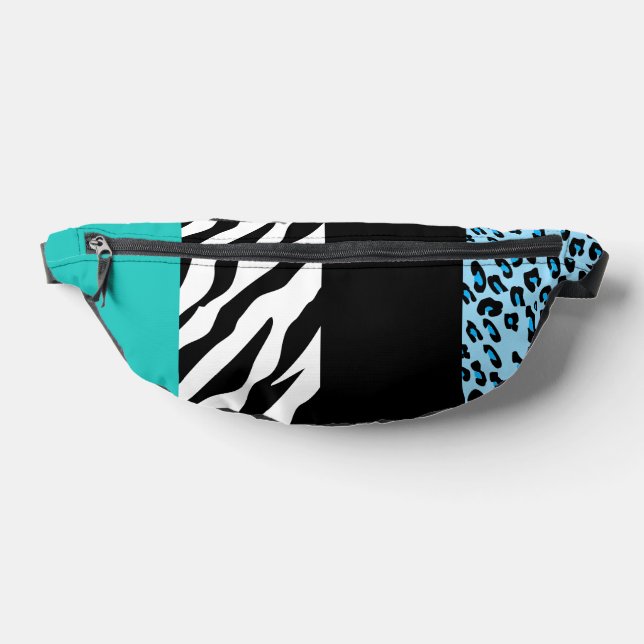 Leopard Print, Zebra Print, Animal Print, Blue Bauchtasche (Ablage )