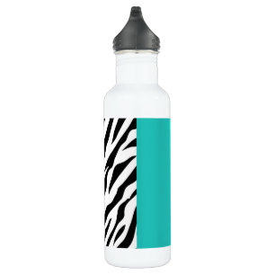 Leopard Print, Zebra Print, Animal Print, Blue Edelstahlflasche