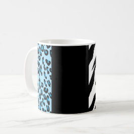 Leopard Print, Zebra Print, Animal Print, Blue Kaffeetasse