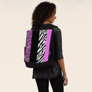 Leopard Print, Zebra Print, Animal Print, Pink Rucksack