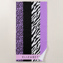 Leopard Print, Zebra Print, Lila, Ihr Name