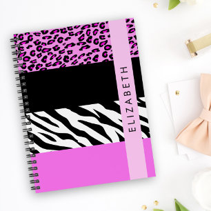 Leopard Print, Zebra Print, Rosa, Ihr Name Planer