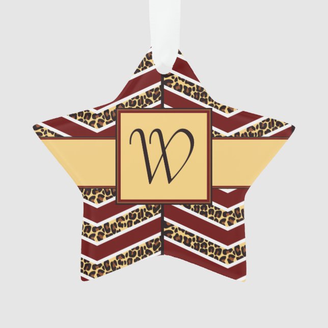 Leopard Print Zickzack Acryl Ornament (Vorderseite)