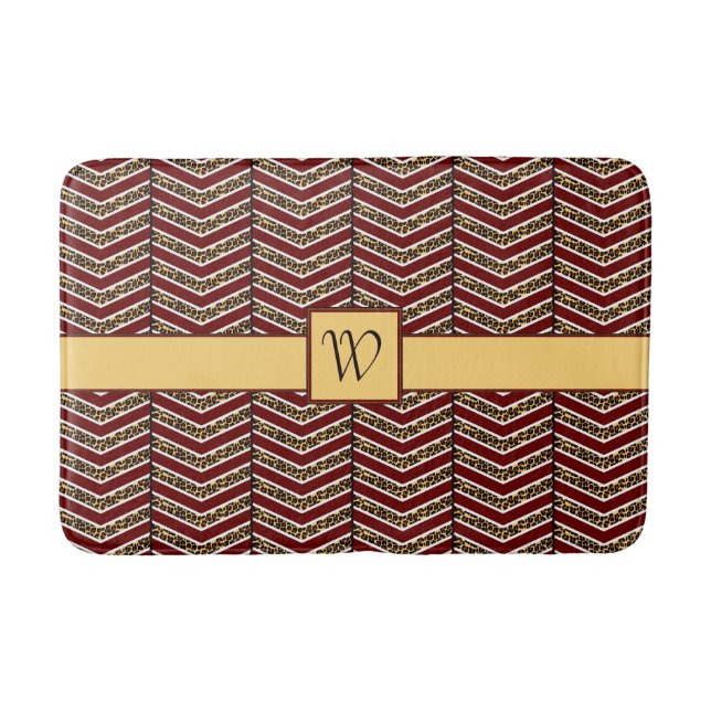 Leopard Print Zickzack Bath Mat Badematte (Vorderseite)
