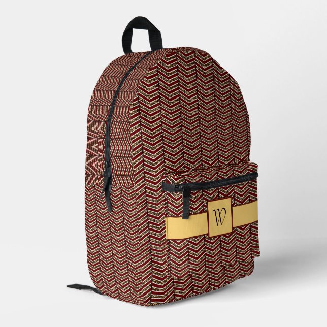Leopard Print Zickzack Bedruckter Rucksack (Rückseitige Ecke links)