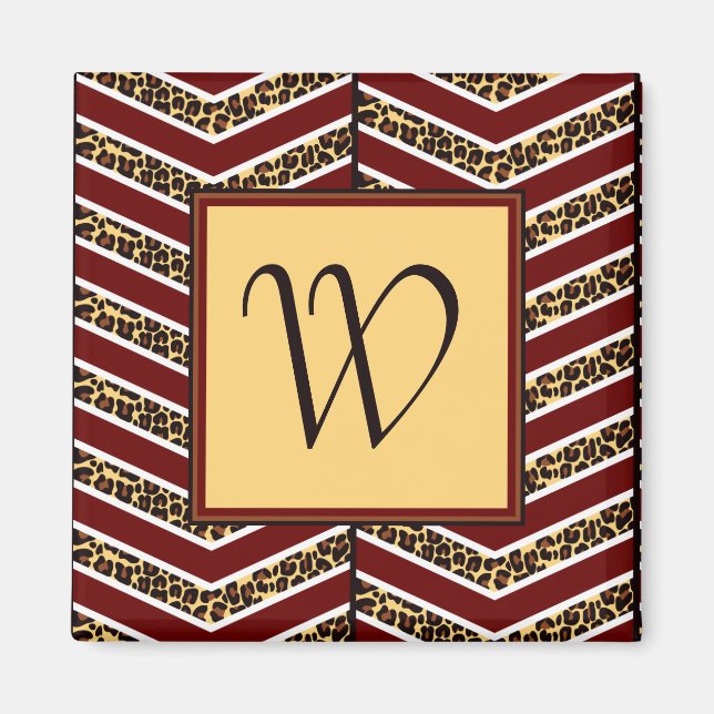 Leopard Print Zickzack Magnet (Vorne)