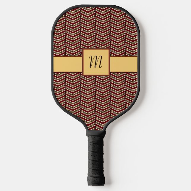 Leopard Print Zickzack Pickleball Schläger (Vorderseite)