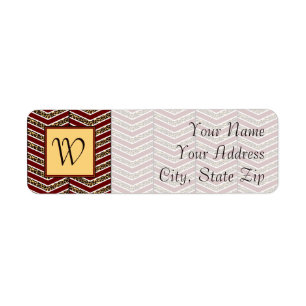 Leopard Print Zickzack Return Address Label