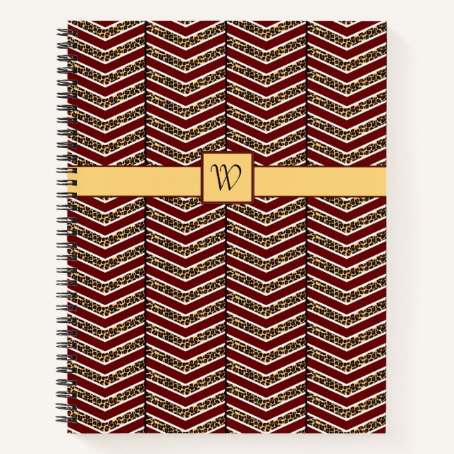 Leopard Print Zickzack Spiral Notebook Notizbuch (Vorderseite)