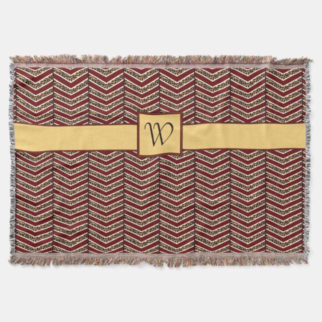 Leopard Print Zickzack Throw Blanket Decke (Vorderseite)