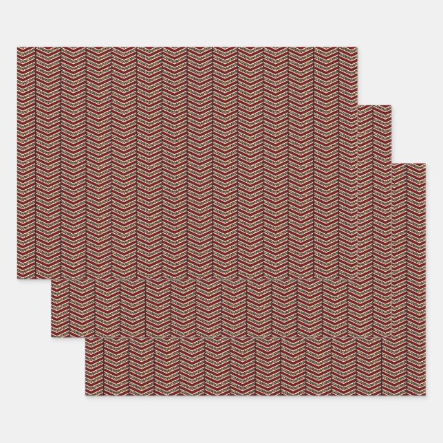 Leopard Print Zickzack Wrapping Paper Set Geschenkpapier Set (Set)
