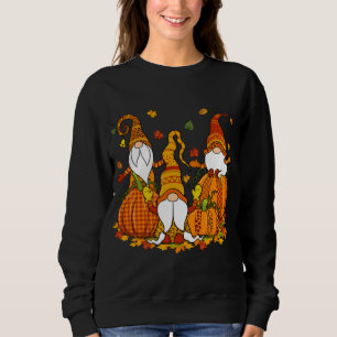 Leopard Pumpkin drucken Karierte Gnome Herbst als Sweatshirt