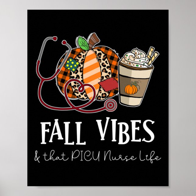 Leopard Pumpkin Fall Vibes und dass Picu Nurse Lif Poster (Vorne)