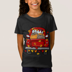 Leopard Pumpkin Farm Truck Maple Blätter Hallo Fal T-Shirt