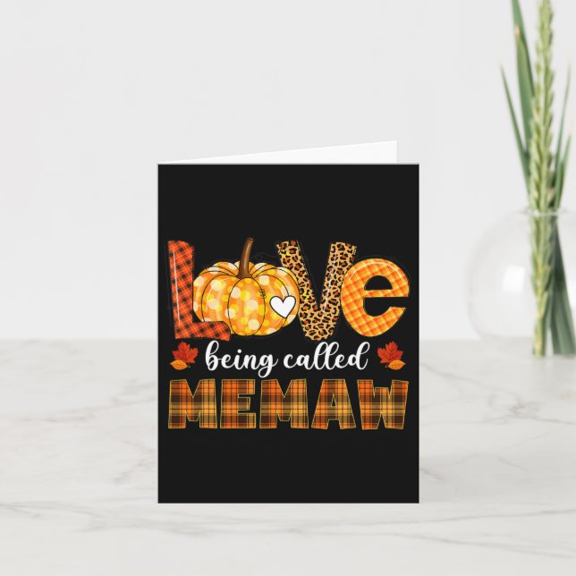 Leopard Pumpkin-Liebe heißt Memaw Fall Danke Karte (Vorderseite)