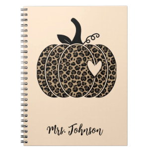 Leopard Pumpkin Personalisiert Teacher Notebook Notizblock