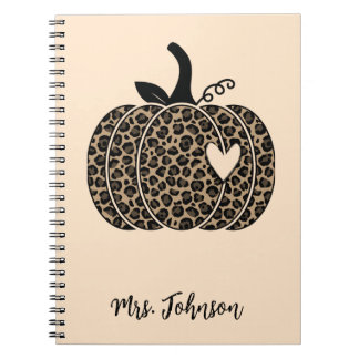 Leopard Pumpkin Personalisiert Teacher Notebook Notizblock