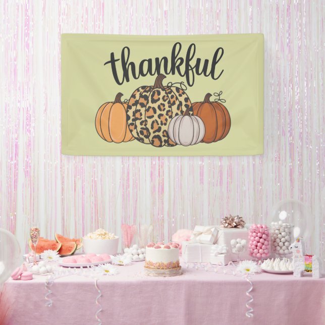 Leopard Pumpkin Season Erntedank Halloween Fall Banner (Party)
