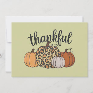 Leopard Pumpkin Season Erntedank Halloween Fall Feiertagskarte