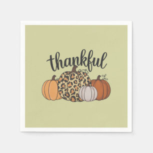 Leopard Pumpkin Season Erntedank Halloween Fall Serviette